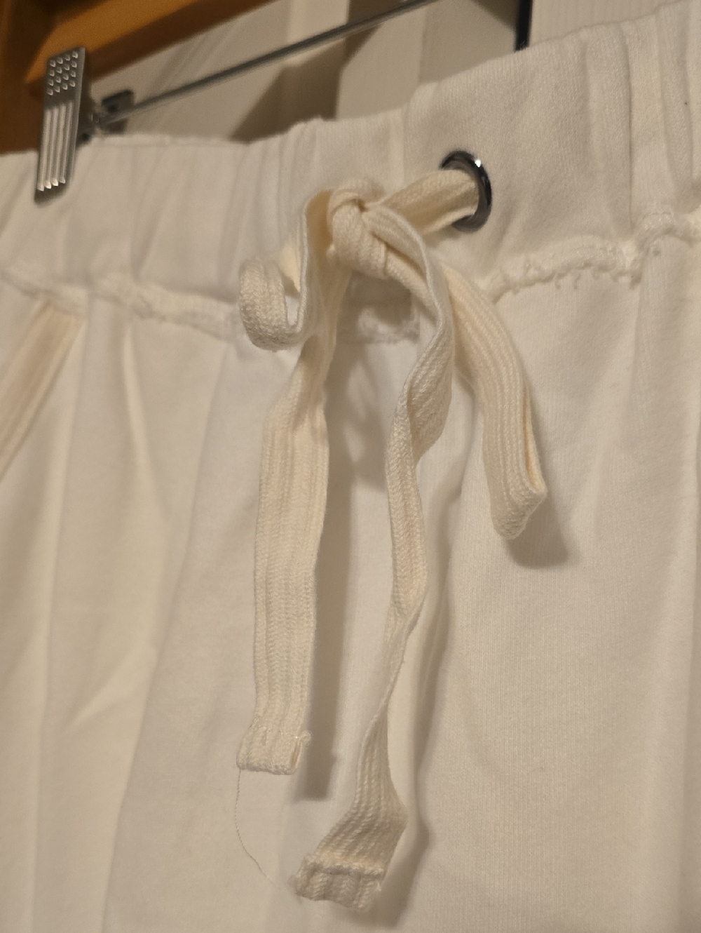 Hem & Thread Cream Drawstring Pants - Picture 2 of 4